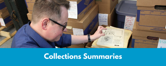 Collections Summaries. A researcher looks through boxes of music arrangements.