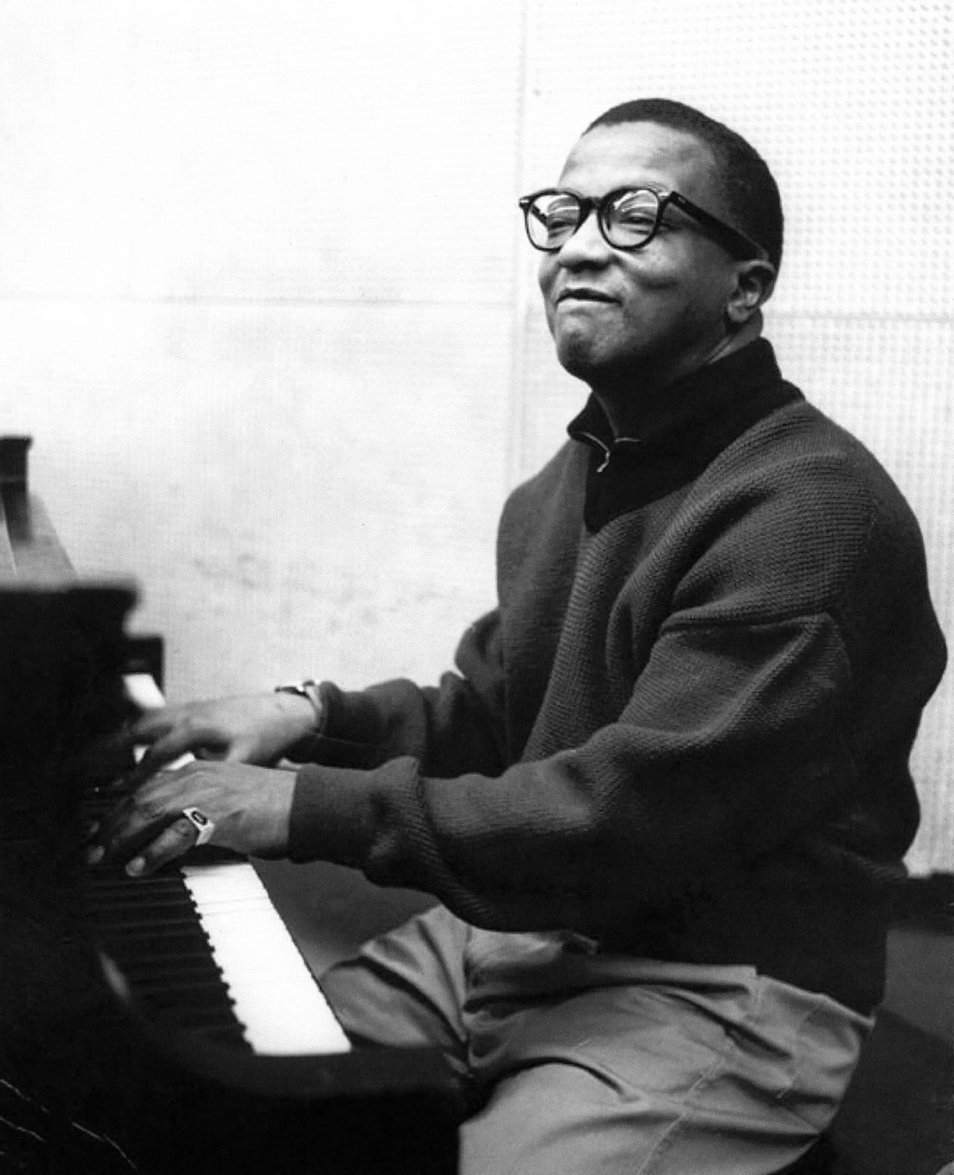 Arranger Billy Strayhorn at the piano